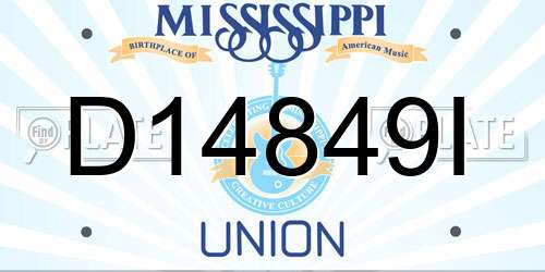 D14849I Mississippi License Plate