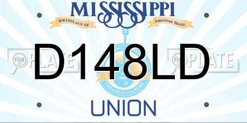 D148LD Mississippi License Plate
