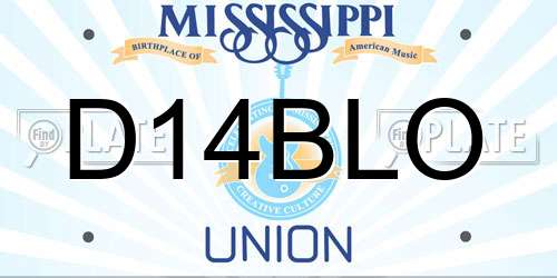 D14BLO Mississippi License Plate