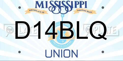 D14BLQ Mississippi License Plate