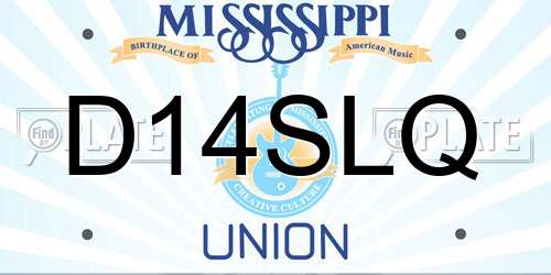 D14SLQ Mississippi License Plate