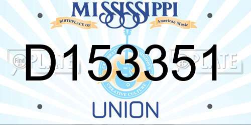 D153351 Mississippi License Plate