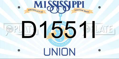 D1551I Mississippi License Plate
