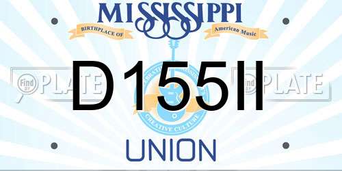 D155II Mississippi License Plate