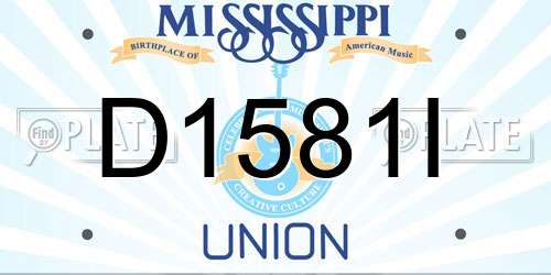D1581I Mississippi License Plate