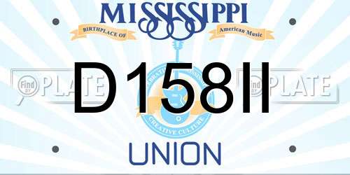 D158II Mississippi License Plate