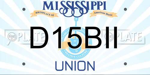 D15BII Mississippi License Plate
