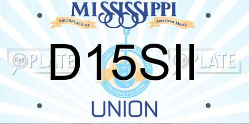 D15SII Mississippi License Plate