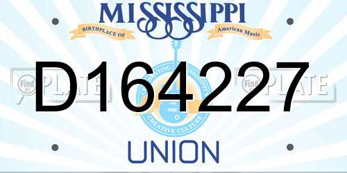 D164227 Mississippi License Plate