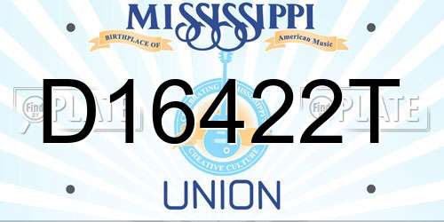 D16422T Mississippi License Plate