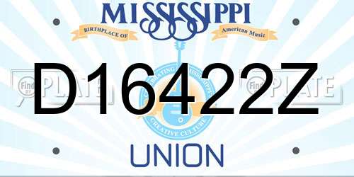 D16422Z Mississippi License Plate