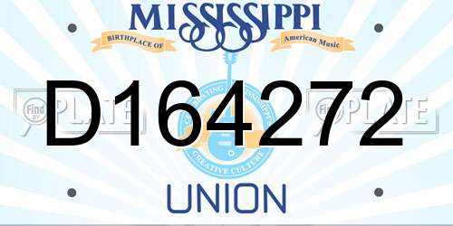 D164272 Mississippi License Plate