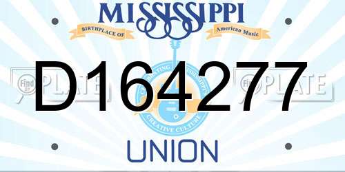 D164277 Mississippi License Plate