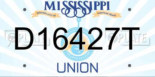 D16427T Mississippi License Plate