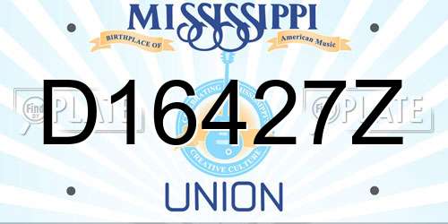 D16427Z Mississippi License Plate