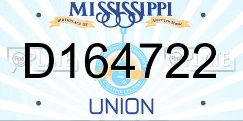 D164722 Mississippi License Plate
