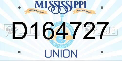 D164727 Mississippi License Plate