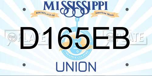 D165EB Mississippi License Plate