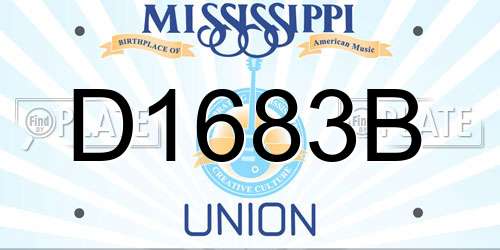 D1683B Mississippi License Plate