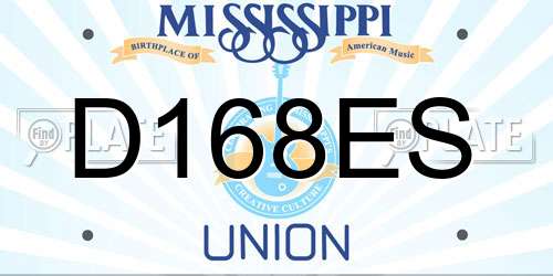D168ES Mississippi License Plate