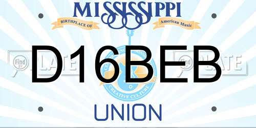 D16BEB Mississippi License Plate