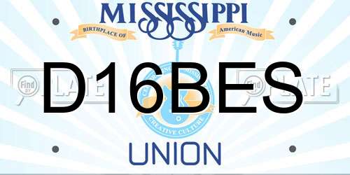 D16BES Mississippi License Plate