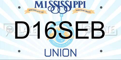 D16SEB Mississippi License Plate