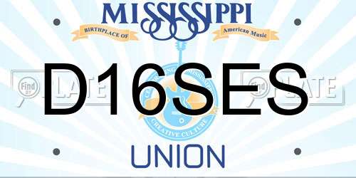 D16SES Mississippi License Plate