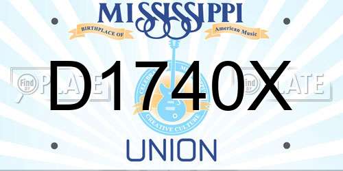 D1740X Mississippi License Plate