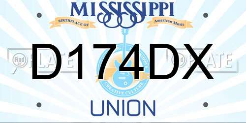 D174DX Mississippi License Plate