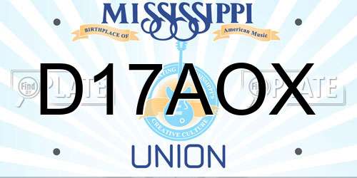 D17AOX Mississippi License Plate