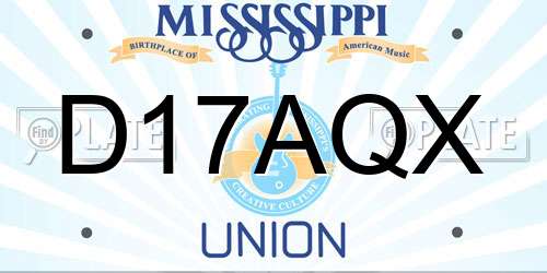 D17AQX Mississippi License Plate