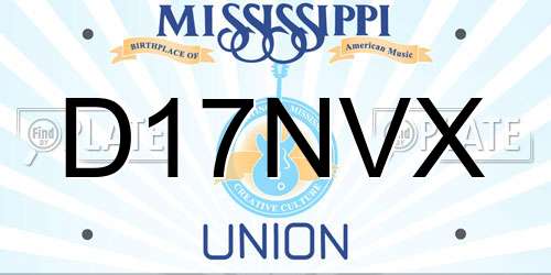 D17NVX Mississippi License Plate