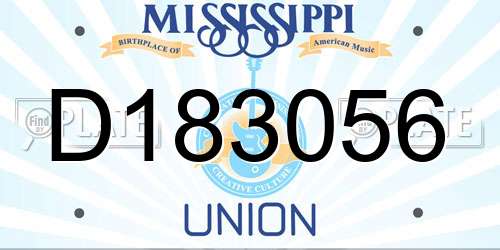 D183056 Mississippi License Plate