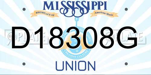 D18308G Mississippi License Plate