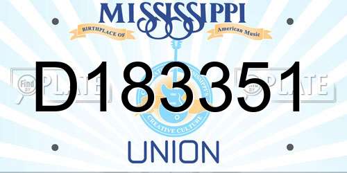 D183351 Mississippi License Plate