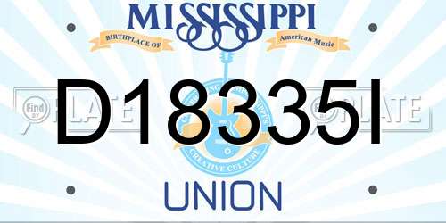 D18335I Mississippi License Plate