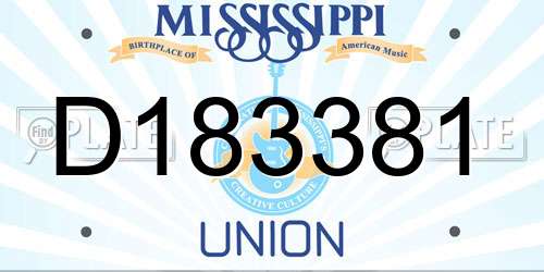 D183381 Mississippi License Plate