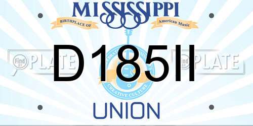 D185II Mississippi License Plate
