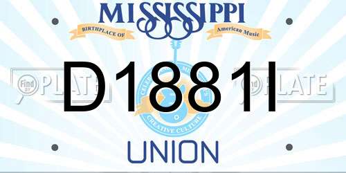 D1881I Mississippi License Plate