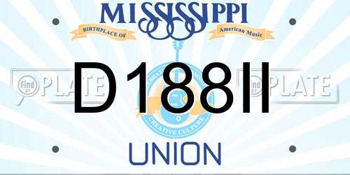 D188II Mississippi License Plate