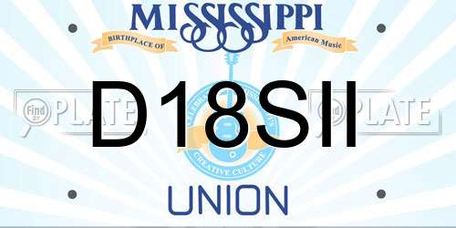 D18SII Mississippi License Plate