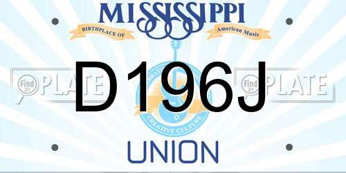 D196J Mississippi License Plate