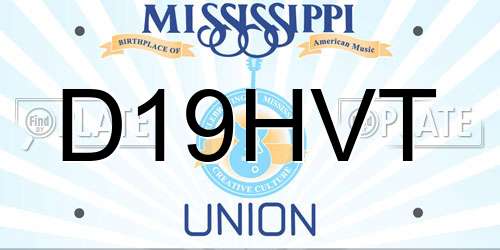 D19HVT Mississippi License Plate