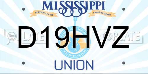 D19HVZ Mississippi License Plate