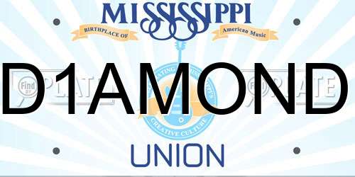 D1AMOND Mississippi License Plate