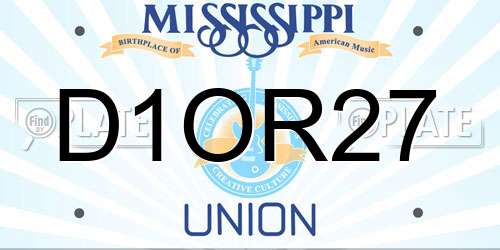 D1OR27 Mississippi License Plate