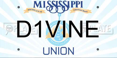 D1VINE Mississippi License Plate