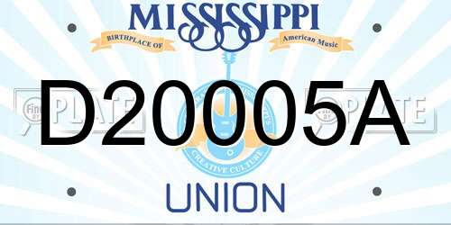 D20005A Mississippi License Plate