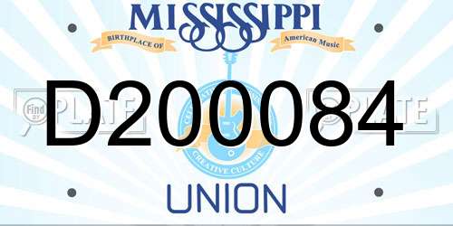 D200084 Mississippi License Plate